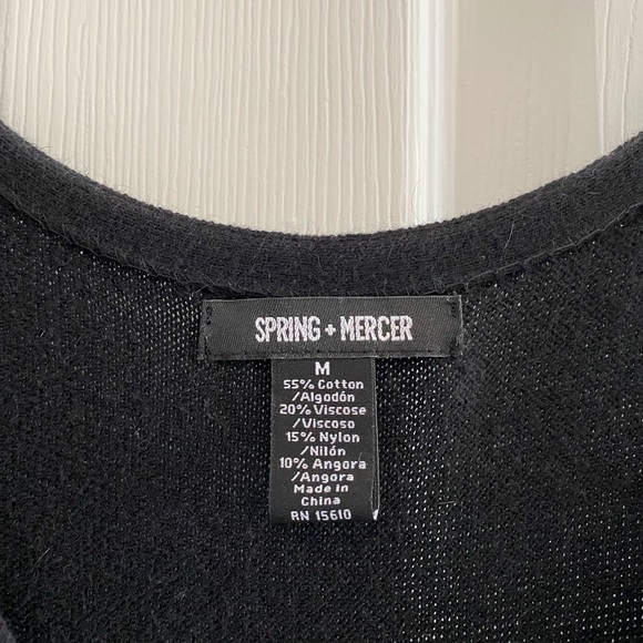 Black Sequins Part Angora Sweater Tunic - Picture 3 of 4